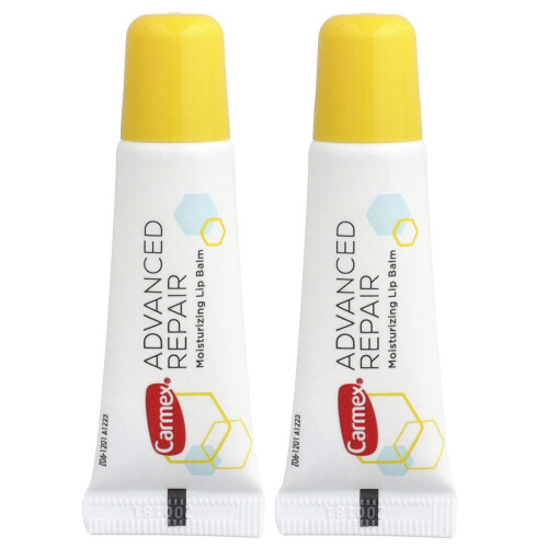 Carmex Carmex, Advanced Αναπλήρωση, Moisturizing Λιπική Κρέμα, 2 Tubes, 0.35 oz (10 g) Each