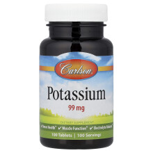Carlson, Potasiu, 99 mg, 100 Tablete