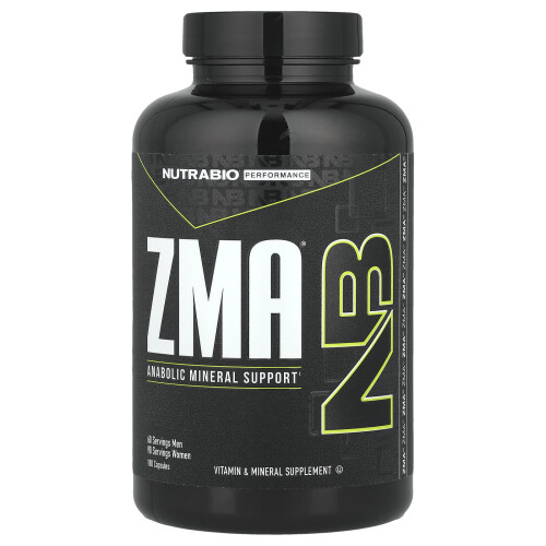 NutraBio, ZMA, 180 Veggie Kapsler