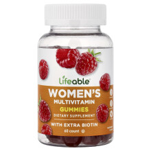 Lifeable, Women's Multivitamin Gummies, Truskawka, 60 Gummies