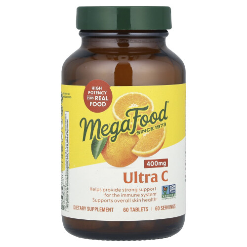MegaFood, Ultra C, 400 mg, 60 Tabletek