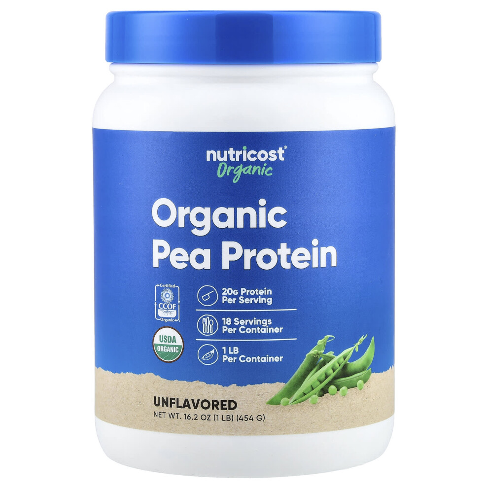 Nutricost , Organic Pea Protein, Unflavored, 1 Lb (454 G)