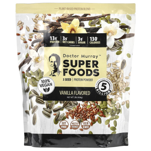 Dr. Murray's, Super Alimente, Proteina de Semințe 3, Vanilă, 2 lb (908 g)