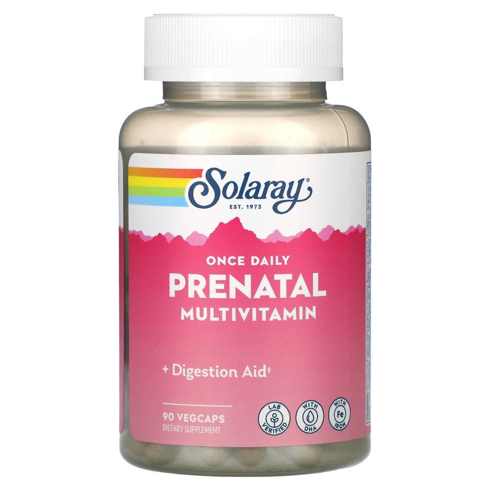 Solaray , Once Daily, Prenatal Multivitamin, 90 Vegcaps