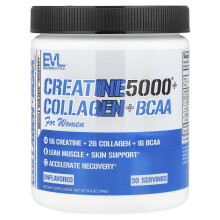 EVLution Nutrition, Creatine5000 Plus Collagen + BCAA, Für Frauen, Unflavoured, 8,8 oz (249 g)