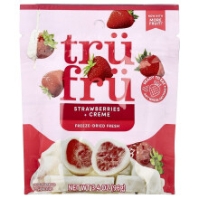 Tru Fru, Frutas Congeladas Frescas, Morangos + Creme, 3.4 oz (96 g)