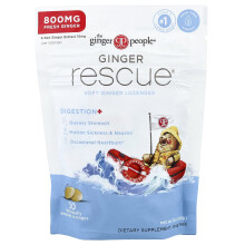 The Ginger People, Ginger Rescue, Puhatestű Ginger Lozenges, 30 egyedi csomagolású Lozenges