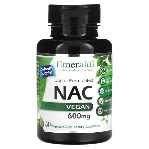 Εμέρλντ Λαβοράτορια, NAC Vegan, 600 mg, 60 Vegetable Caps