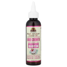 Okay Pure Naturals, Czarny olej z Jamajki, Naturalny olej do rozwoju włosów z Biotyną, 4 fl oz (118 ml)