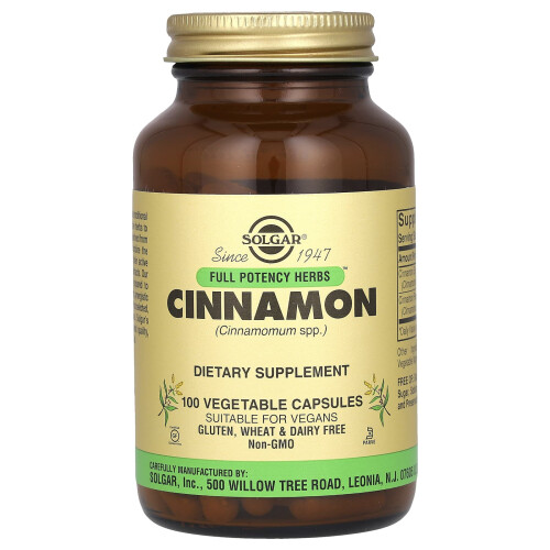 Solgar Solgar, Full Potency Herbs, Cinnamon, 100 Vegetable Capsules