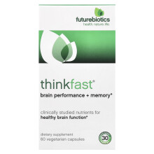 Futurebiotics, ThinkFast, Gehirnleistung + Gedächtnis, 60 pflanzliche Kapseln
