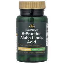 Swanson, R-Fraction Alpha Lipoic Acid, Double Strength, 100 mg, 60 Capsules