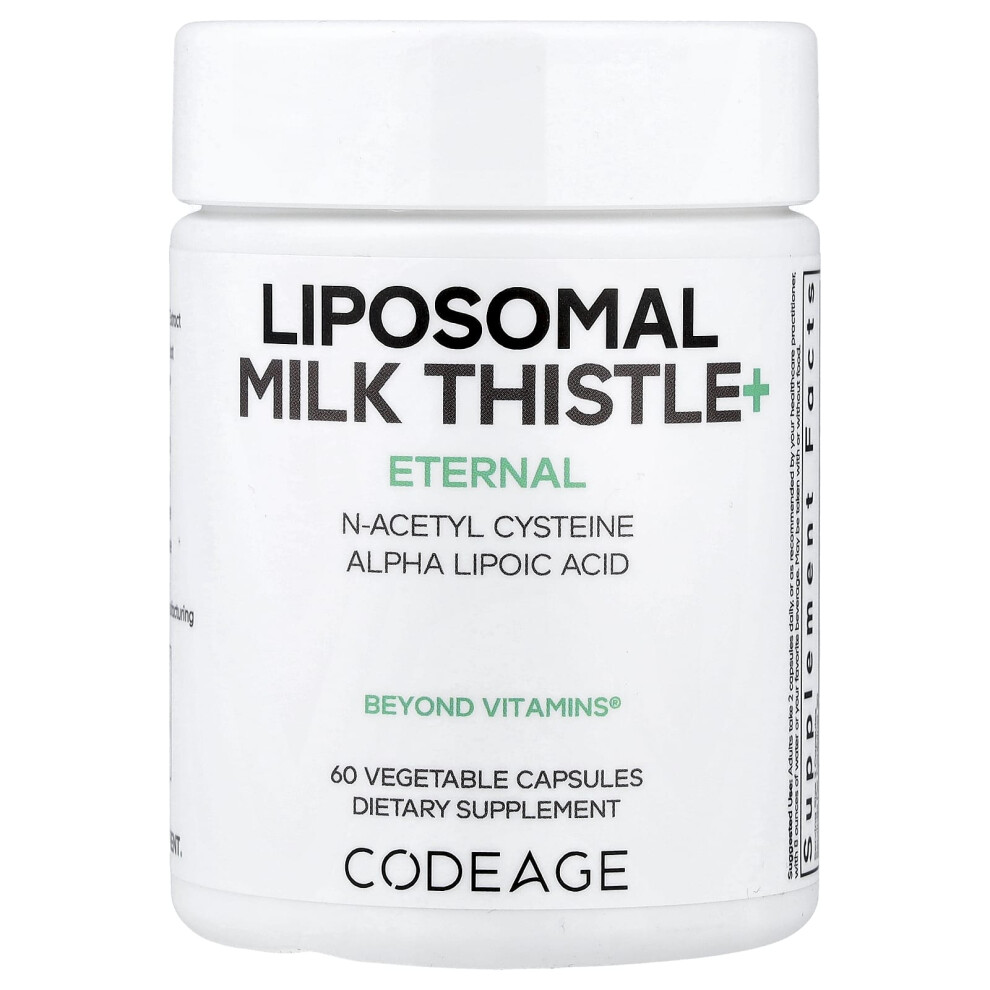 Codeage , Eternal, Liposomal Milk Thistle+, 60 Vegetable Capsules