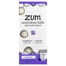 ZUM, Kule do suszenia wełny z Mieszanką Aromatyczną, Lawenda, 3 Kule Wełny Plus 1 Mieszanka Aromatyczna, 8,5 łyżki