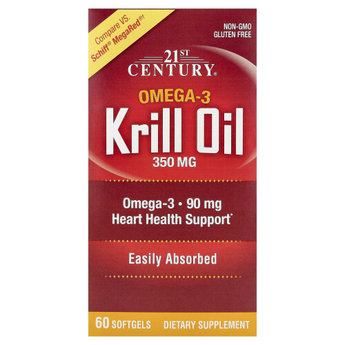 21st Century, Óleo de Krill, 350 mg, 60 Softgels
