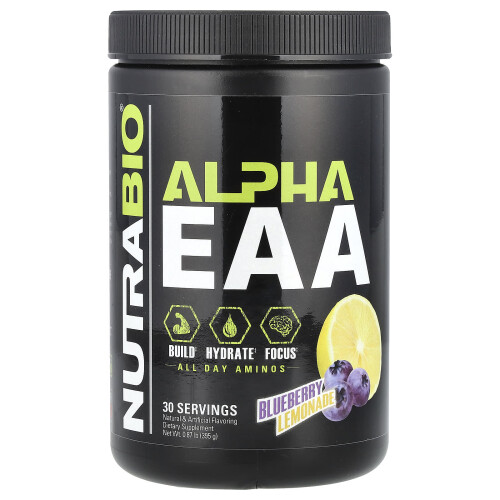 NutraBio, Alpha EAA, Lemonadă de mure, 0,87 lb (395 g)