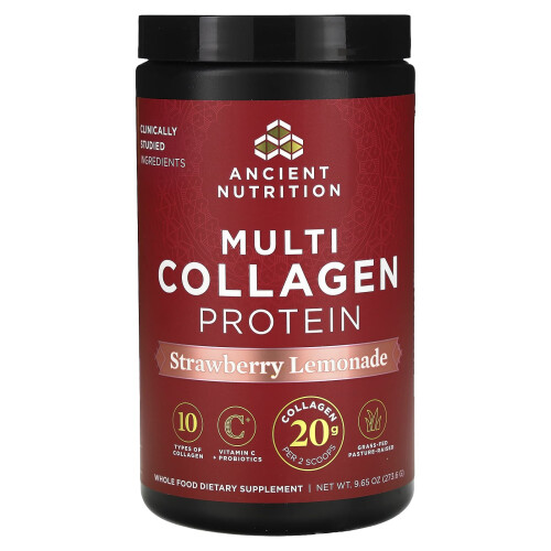 Ancient Nutrition, Multi Collagen Protein, Strawberry Lemonade, 9,65 oz (273,6 g)