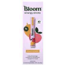 Bloom, Energie-Sticks, Pfirsich-Mango, 10 Sticks-Pakete, 0,16 oz (4,6 g) Jeder