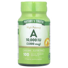 Nature's Truth, High Potency Vitamin A, 10,000 IU (3,000 mcg), 100 Quick Release Softgels