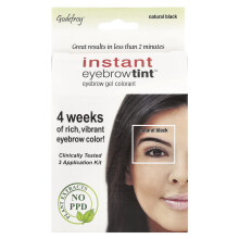 Godefroy, Tinte para Sobrancelhas Instantâneo, Preto Natural, Kit de Aplicação 3