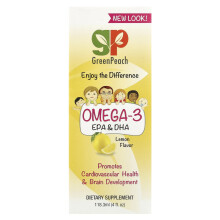 GreenPeach, Omega 3 EPA & DHA, Cytryna, 4 fl.oz (118,3 ml)