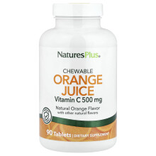 NaturesPlus, Kautablets Orange-Saft, Vitamin C, Natürlicher Orange, 500 mg, 90 Tabletten