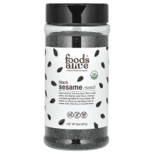 Foods Alive, Økologisk Sort Sesamfrø Shaker Jar, 8 oz (227 g)