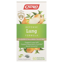 Catalo Naturals, Formula di Difesa per i Polmoni con Quercetina & Estratto di Tè Verde, 60 Capsule Vegetariane