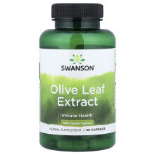 Swanson, Olivenblätter-Extrakt, 500 mg, 60 Kapseln