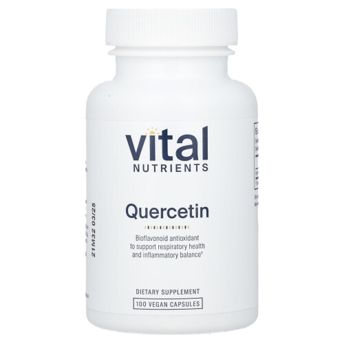 Vital Nutrients Vital Nutrients, Κερκέτίνη, 500 mg, 100 Βεγεταριακές Φιάλιες (250 mg ανά Φιάλη)