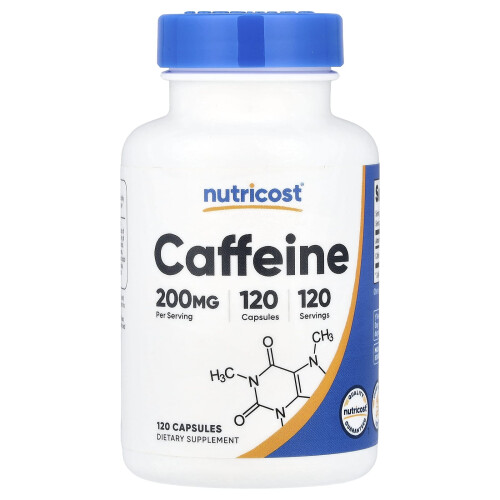 Nutricost, Caffeine, 200 mg, 120 Capsules