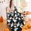 Κουβέρτα από φλις φανέλα για το Halloween (40x30in) – Ιστός αράχνης, καπέλο μάγισσας, 4