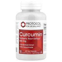 Protocol for Life Balance, Curcumin, Estratto di Radice di Turchia, 665 mg, 60 Veg Capsule