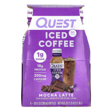Quest Nutrition, Café Gelado, Mocha Latte, 4 Embalagens, 10 fl oz (296 ml) Cada