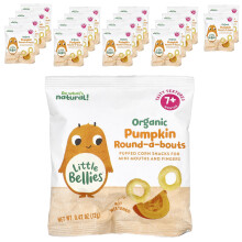 Little Bellies, Rondelle di Zucca Organica per Bambini, 7+ Mes, 18 Sacchetti, 0.42 oz (12 g) Ogni