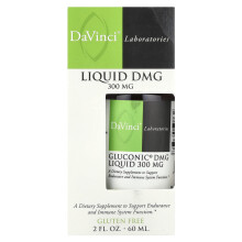 DaVinci Laboratories of Vermont, Glikonowa DMG Ciekła, 300 mg, 2 fl oz (60 ml)