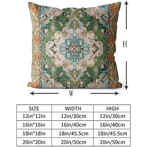 Μαξιλαροθήκες boho βαμβακερές 16x16 ίντσες σετ 2 τεμαχίων πράσινο 1
