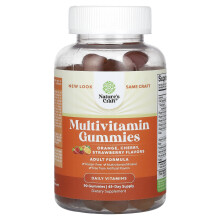 Nature's Craft, Multivitaminowe Gummies, Pomarańcza, Czereśnia, Truskawka, 90 Gummies