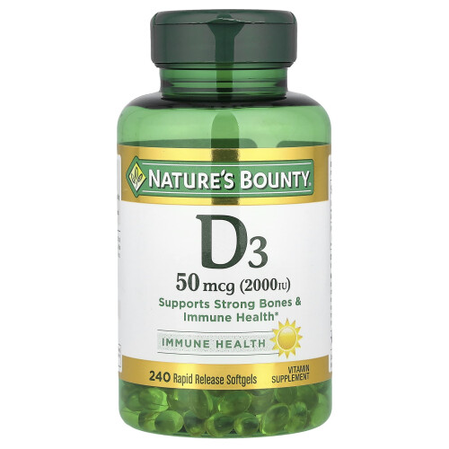 Nature's Bounty, D3, 50 mcg (2,000 IU), 240 Rapid Release Softgels