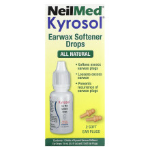 NeilMed, Kyrosol, Gocce di Addensante Ceruminoso, 0.5 fl oz (15 ml) e 2 Placchette Orecchio Soffici