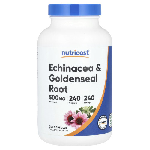 Nutricost, Raiz de Echinacea e Goldenseal, 500 mg, 240 Comprimidos