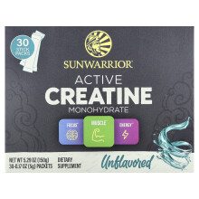 Sunwarrior, Aktiv Creatine-Monohydrat, Unflavored, 30 Packungen, 0.17 oz (5 g) Jeder