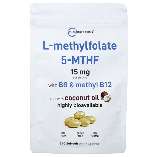 Micro Ingredients, L-Metilfolato, 240 Softgéis