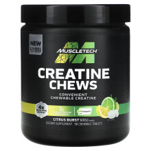 MuscleTech, Chews de Creatina, Citrus Burst, 90 Comprimidos Chupables