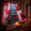 Valentine's Day Curtains 70x100cm Red Heart Rose Polyester 5