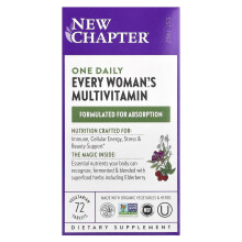 New Chapter, Elke Vrouw's Eén Dagelijkse Multivitamine, 72 Vegetarische Tabletten