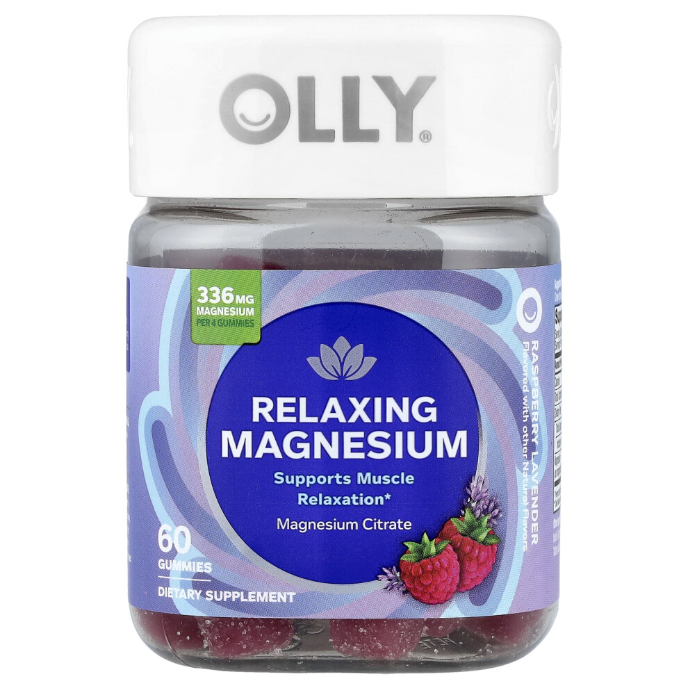 Olly , Relaxing Magnesium Gummies, Raspberry Lavender, 60 Gummies