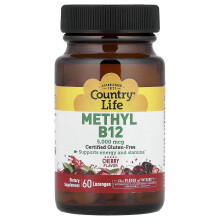 Country Life, Methyl B12, Cherry, 5 000 mcg, 60 lžičky