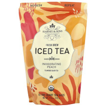 Harney & Sons, Friss Főzés Fagyos Te, Invigőrő Pecsi Fekete Tea, 15 Teaszár, 7.5 oz (212 g)