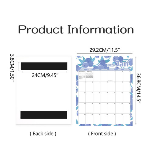 Magnetic Refrigerator Calendar 2026 12-Month 2